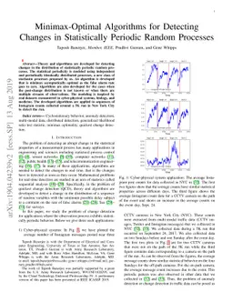 Minimax-Optimal Algorithms for Detecting Changes in Statistically
  Periodic Random Processes