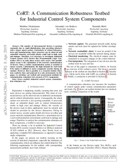 CoRT: A Communication Robustness Testbed for Industrial Control System
  Components