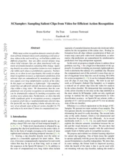 SCSampler: Sampling Salient Clips from Video for Efficient Action
  Recognition