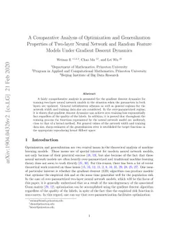 A Comparative Analysis of the Optimization and Generalization Property
  of Two-layer Neural Network and Random Feature Models Under Gradient Descent
  Dynamics