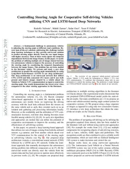 Controlling Steering Angle for Cooperative Self-driving Vehicles utilizing CNN and LSTM-based Deep Networks