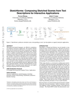 Sketchforme: Composing Sketched Scenes from Text Descriptions for
  Interactive Applications