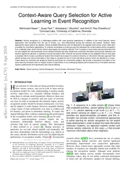 Context-Aware Query Selection for Active Learning in Event Recognition