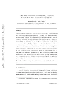 Ultra High-dimensional Multivariate Posterior Contraction Rate Under
  Shrinkage Priors