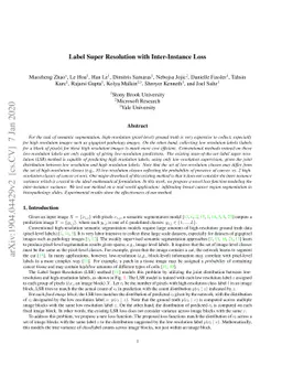 Label Super Resolution with Inter-Instance Loss