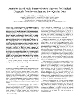 Attention-based Multi-instance Neural Network for Medical Diagnosis from
  Incomplete and Low Quality Data