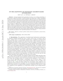 On the Adaptivity of Stochastic Gradient-Based Optimization