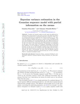 Bayesian variance estimation in the Gaussian sequence model with partial
  information on the means