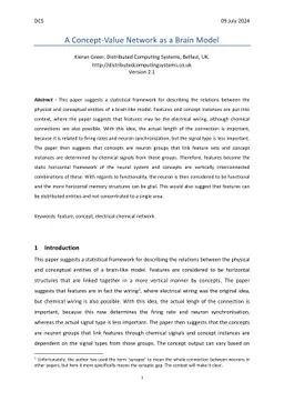 A Concept-Value Network as a Brain Model