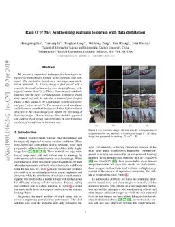 Rain Oér Me: Synthesizing real rain to derain with data distillation