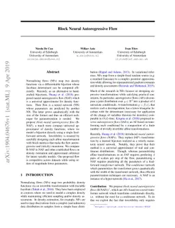 Block Neural Autoregressive Flow