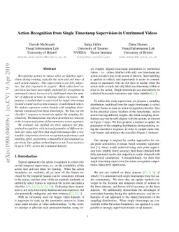 Action Recognition from Single Timestamp Supervision in Untrimmed Videos