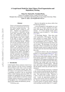 A Graph-based Model for Joint Chinese Word Segmentation and Dependency
  Parsing