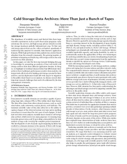 Cold Storage Data Archives: More Than Just a Bunch of Tapes