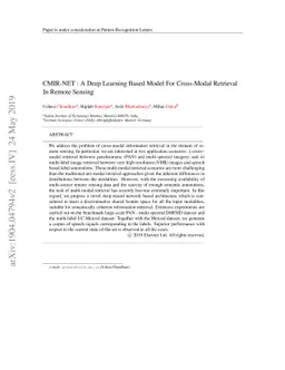 CMIR-NET : A Deep Learning Based Model For Cross-Modal Retrieval In
  Remote Sensing