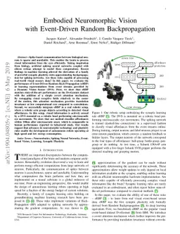 Embodied Neuromorphic Vision with Event-Driven Random Backpropagation