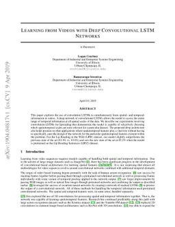 Learning from Videos with Deep Convolutional LSTM Networks