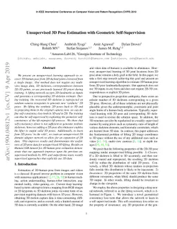 Unsupervised 3D Pose Estimation with Geometric Self-Supervision