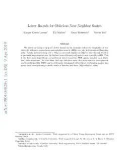 Lower Bounds for Oblivious Near-Neighbor Search