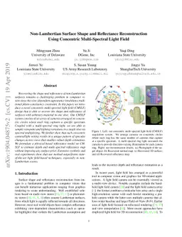 Non-Lambertian Surface Shape and Reflectance Reconstruction Using
  Concentric Multi-Spectral Light Field