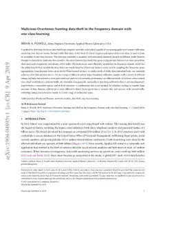 Malicious Overtones: hunting data theft in the frequency domain with
  one-class learning