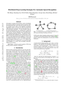 Distributed Deep Learning Strategies For Automatic Speech Recognition