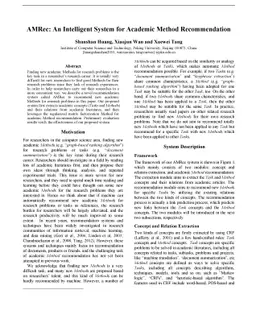 AMRec: An Intelligent System for Academic Method Recommendation