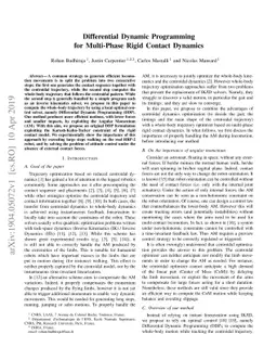 Differential Dynamic Programming for Multi-Phase Rigid Contact Dynamics