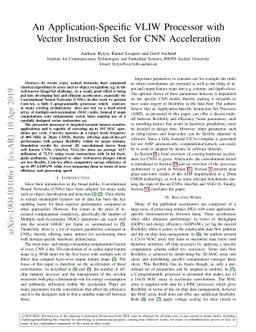 An Application-Specific VLIW Processor with Vector Instruction Set for
  CNN Acceleration
