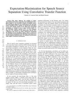 Expectation-Maximization for Speech Source Separation Using Convolutive
  Transfer Function
