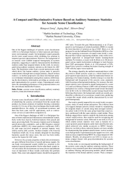 A Compact and Discriminative Feature Based on Auditory Summary
  Statistics for Acoustic Scene Classification