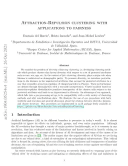 Attraction-Repulsion clustering with applications to fairness