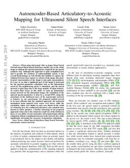 Autoencoder-Based Articulatory-to-Acoustic Mapping for Ultrasound Silent
  Speech Interfaces