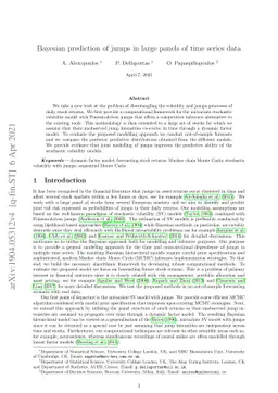 Bayesian prediction of jumps in large panels of time series data