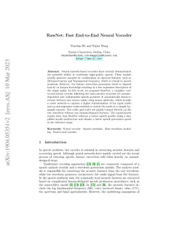 RawNet: Fast End-to-End Neural Vocoder