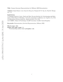 Scanner Invariant Representations for Diffusion MRI Harmonization