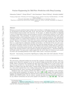 Feature Engineering for Mid-Price Prediction with Deep Learning