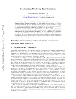 Constructing Clustering Transformations