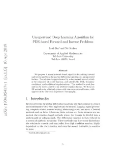 Unsupervised Deep Learning Algorithm for PDE-based Forward and Inverse
  Problems