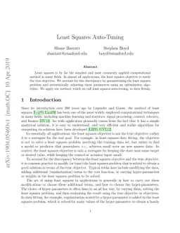 Least Squares Auto-Tuning