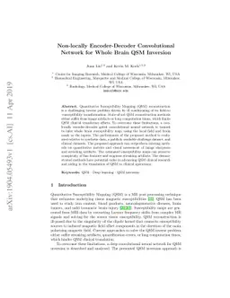 Non-locally Encoder-Decoder Convolutional Network for Whole Brain QSM
  Inversion