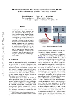 Membership Inference Attacks on Sequence-to-Sequence Models: Is My Data
  In Your Machine Translation System?