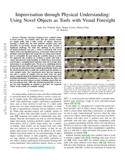Improvisation through Physical Understanding: Using Novel Objects as
  Tools with Visual Foresight