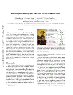 Reasoning Visual Dialogs with Structural and Partial Observations