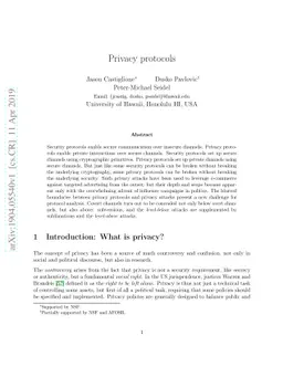 Privacy protocols