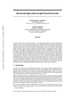 Recurrent Space-time Graph Neural Networks
