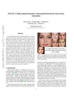 FTGAN: A Fully-trained Generative Adversarial Networks for Text to Face
  Generation