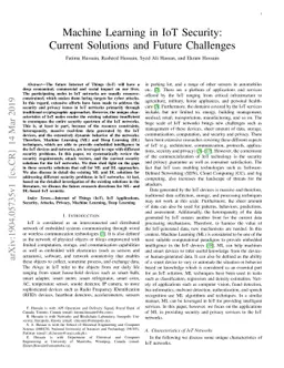 Machine Learning in IoT Security: Current Solutions and Future
  Challenges