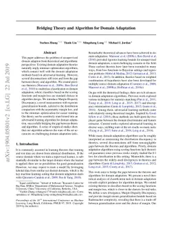 Bridging Theory and Algorithm for Domain Adaptation