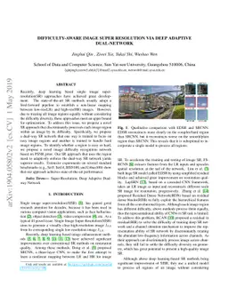 Difficulty-aware Image Super Resolution via Deep Adaptive Dual-Network
